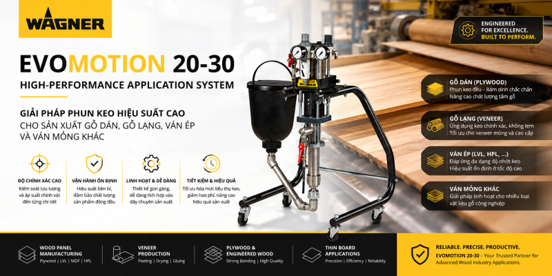 EVOMOTION 20-30 Bộ Máy Phun Sơn Áp Lực Cao Wagner